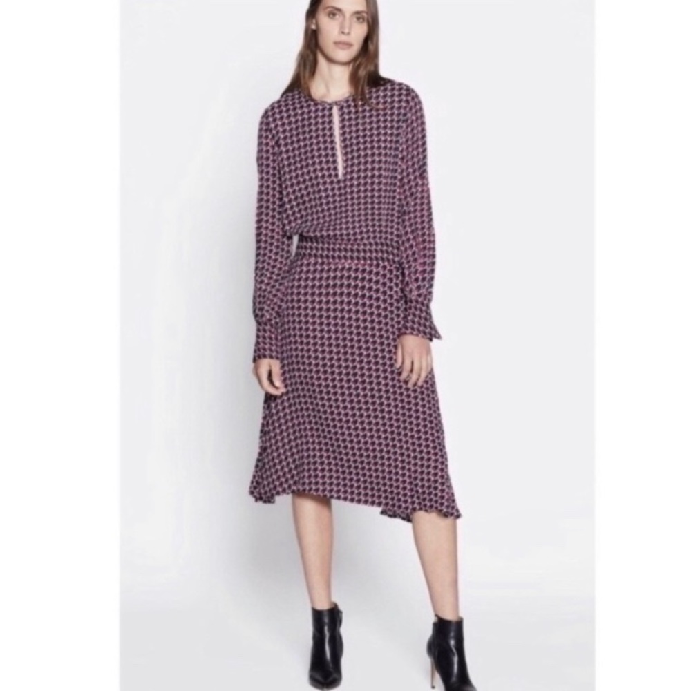 Equipment Magnolia a-line dress houndstooth print